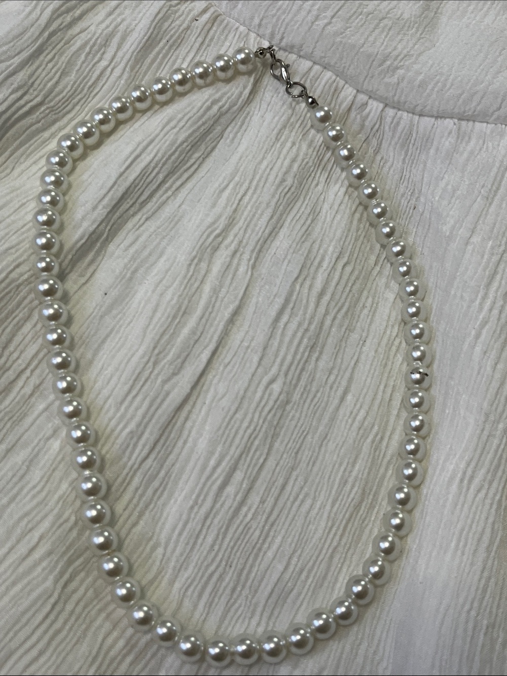 Classic White Pearl Strand Necklace for Women